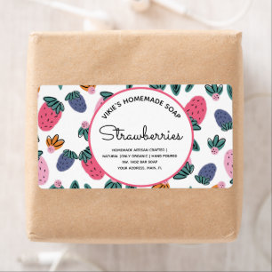 Homemade Soap Business Strawberries Pattern