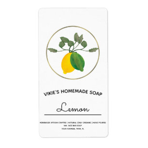 Homemade Soap Business Watercolor Lemon 