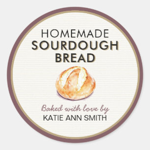 Homemade Sourdough Bread Label Stickers for Bakery