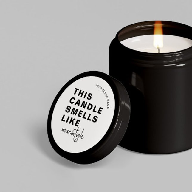 Homemade Soy Candle Chic Calligraphy White Classic Classic Round Sticker (Creator Uploaded)