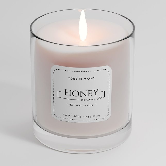 Homemade Soy Candle Chic Calligraphy White Classic Square Sticker (Creator Uploaded)