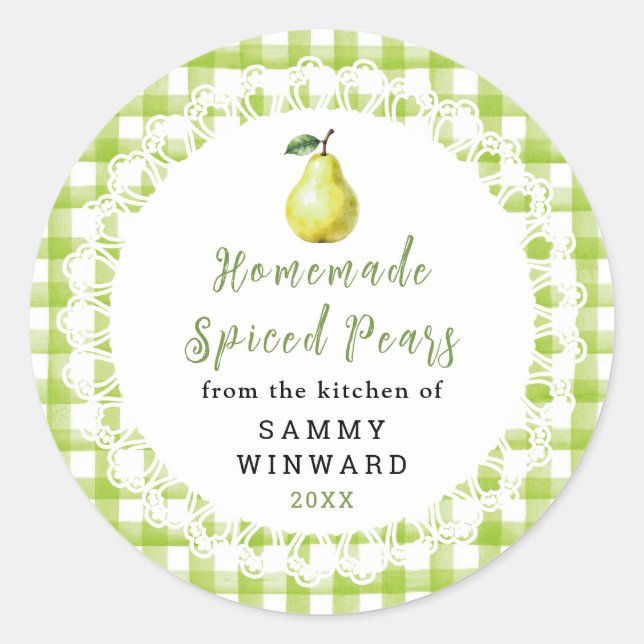 Homemade Spiced Pear Label (Front)