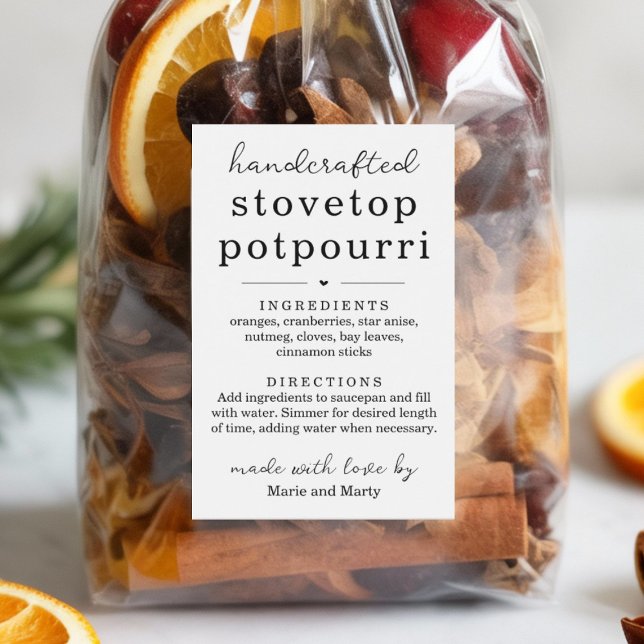 Homemade Stovetop Potpourri Gift Labels (Creator Uploaded)