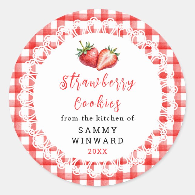 Homemade Strawberry Cookie Label (Front)