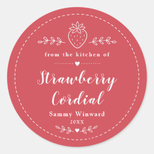 Homemade Strawberry Cordial Label