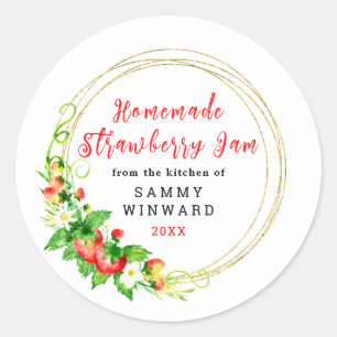 Homemade Strawberry Jam Canning Label