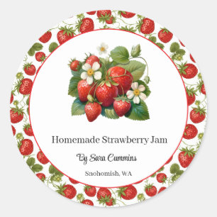 Homemade Strawberry Jam Classic Round Sticker