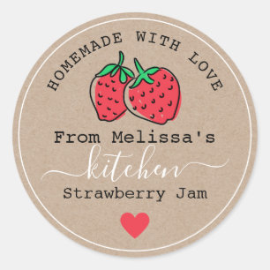Homemade Strawberry Jam From The Kitchen Of Kraft  Classic Round Sticker