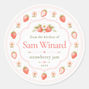 Homemade Strawberry Jam Kitchen Label