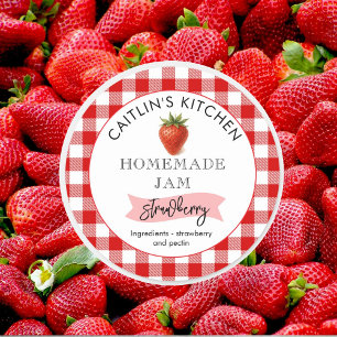 Homemade Strawberry Jam Label Custom Small Batch