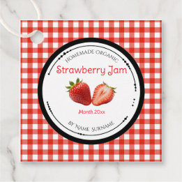Homemade Strawberry Jam Label With Ingredients
