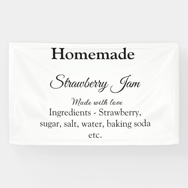 Homemade strawberry jam made with love add text banner (Horizontal)