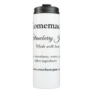 Homemade strawberry jam made with love add text we thermal tumbler