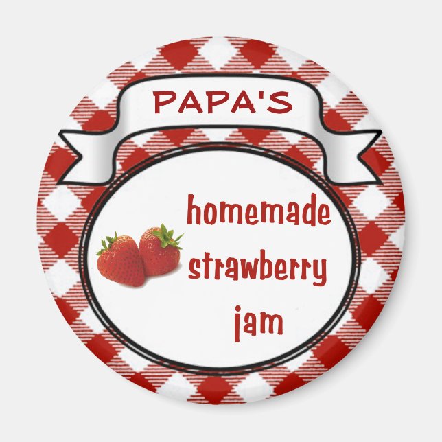 Homemade Strawberry Jam Magnet (Front)