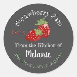 Homemade Strawberry Jam Personalised Chalk Canning Classic Round Sticker