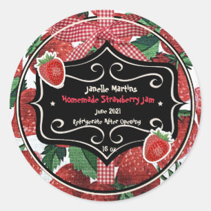 Homemade Strawberry Jam Personalised Classic Round Sticker