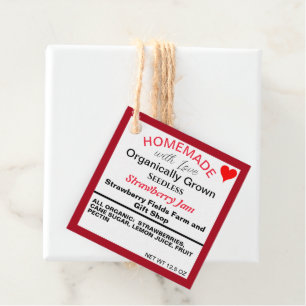 Homemade Strawberry Jam QR Code Favour Tags