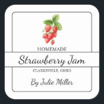 Homemade Strawberry Jam Square Label<br><div class="desc">Special for you!</div>