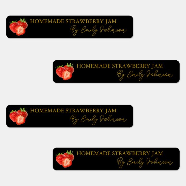 Homemade Strawberry Jam Thin Label (Group)