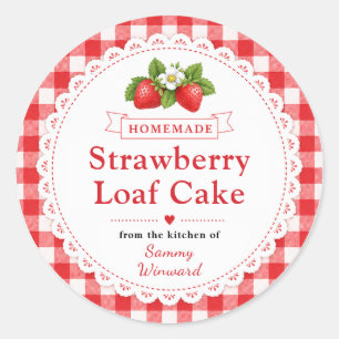 Homemade Strawberry Loaf Cake Label