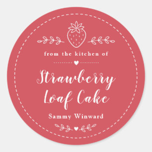 Homemade Strawberry Loaf Cake Label