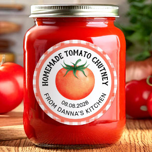 Homemade Tomato Chutney Canning label with tomato