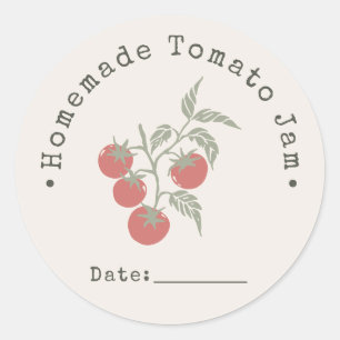 Homemade Tomato Jam Canning Date Dusty Rose Classic Round Sticker