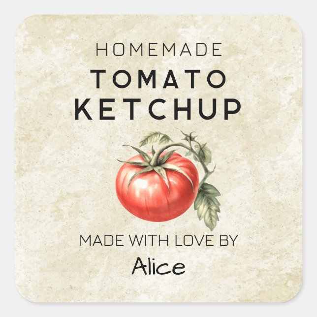 Homemade tomato Ketchup vintage canning label (Front)