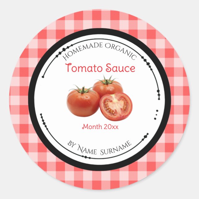 Homemade Tomato Sauce Jar Label Sticker (Front)