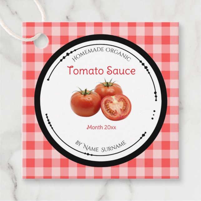 Homemade Tomato Sauce Label With Ingredients (Front)