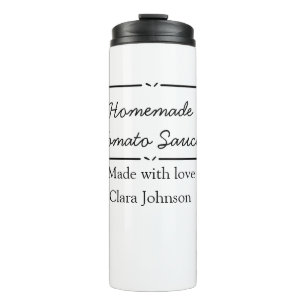 Homemade tomato sauce made with love add name text thermal tumbler