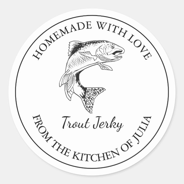 Homemade Trout Jerky Label (Front)