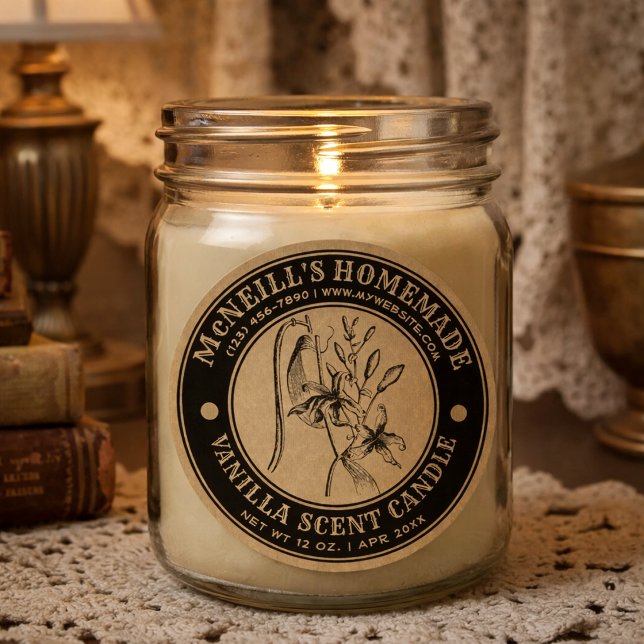 Homemade Vanilla Candle Kraft Label Template (Creator Uploaded)