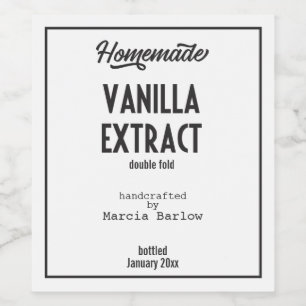 Homemade Vanilla Extract Lrg Food & Beverage Label