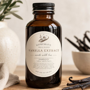 Homemade Vanilla Extract Product Label