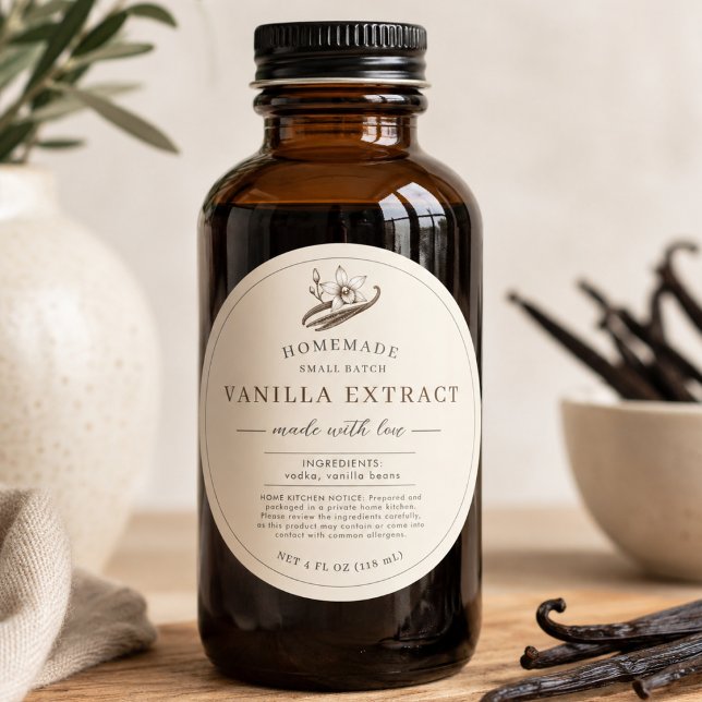 Homemade Vanilla Extract Product Label (Creator Uploaded)