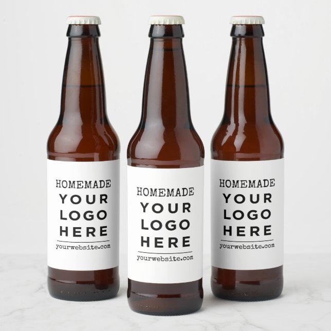 Homemade Website Your Business Logo Product Beer Bottle Label (Bottles)