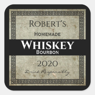 Homemade Whiskey Personalised Square Sticker