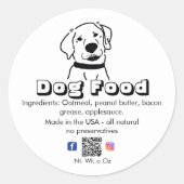 Homemade white dog treats pet food classic round sticker (Front)