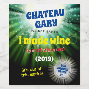 Homemade wine personalised label space universe