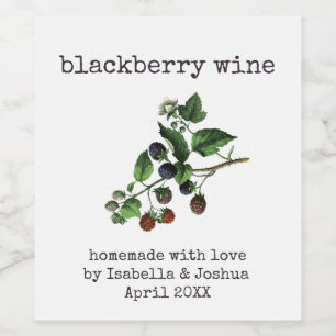 Homemade with  Love Blackberry Wine  Label