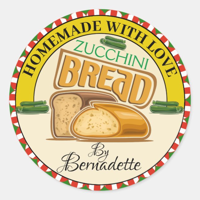 Homemade With Love Bread Classic Round Sticker (Front)