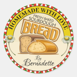 Homemade With Love Bread Classic Round Sticker