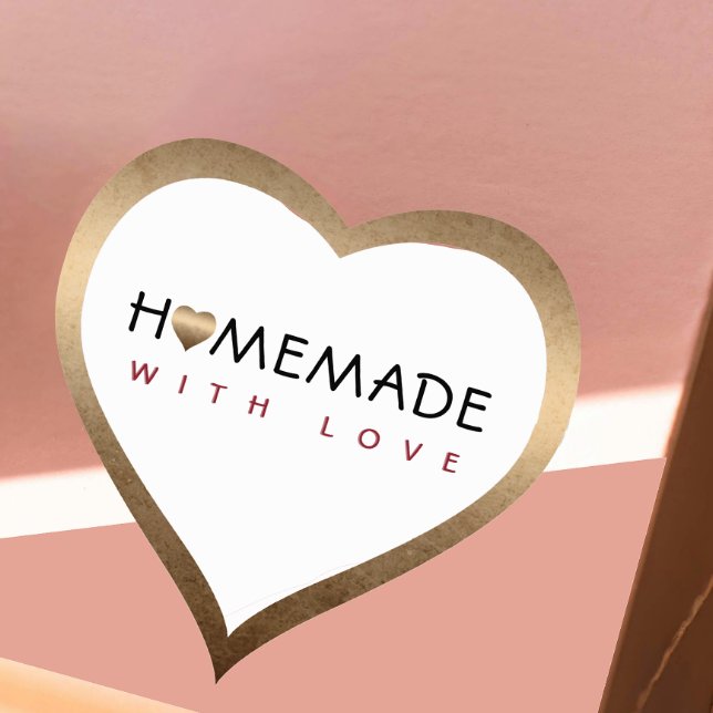 Homemade With Love Bronze Heart Shaped Label (Creator Uploaded)