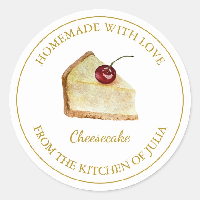 Homemade with love Cheesecake Label | White (Front)