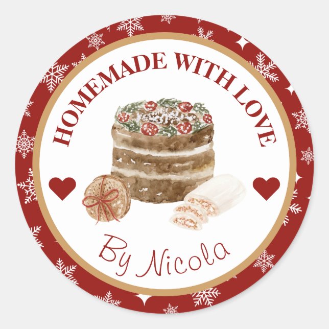 Homemade With Love Christmas Baking Label (Front)
