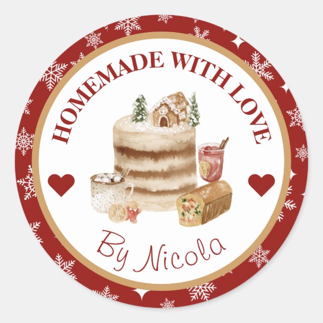 Homemade With Love Christmas Baking Label (Front)