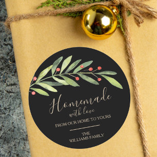 Homemade with Love Christmas Classic Round Sticker