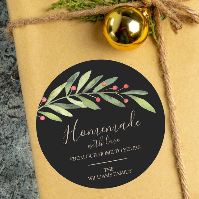 Homemade with Love Christmas Classic Round Sticker (Creator Uploaded)