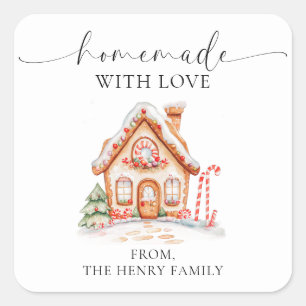 Homemade With Love Christmas Gift Tag Stickers